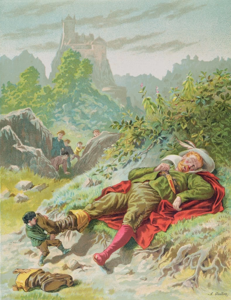 Frederic Theodore Lix - Tom Thumb rimuove gli stivali dell'Orco